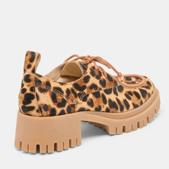 🤎🔹️Dolce Vita 🔹️dark Leopard Calf Hair MILZA loafers Shoes - Picture 2 of 7